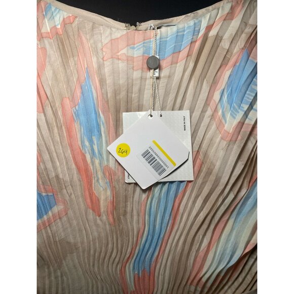 Giorgio Grati Pleated Midi Dress Abstract Print Size 46 - Picture 2 of 3